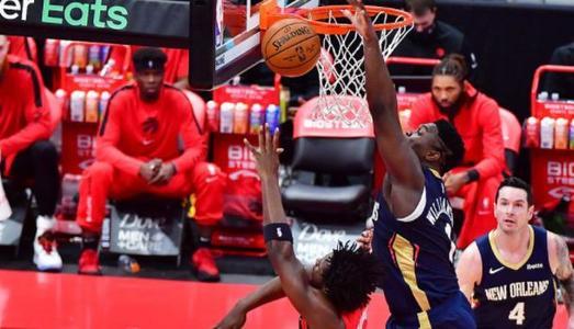  锡安暴力扣篮引爆全场鹈鹕加时力克步行者